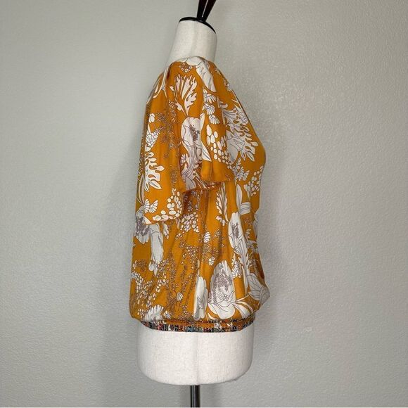 Anthropologie Tiny Floral Surplice Blouse Top - Picture 5 of 12